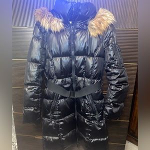 Duck Down Black Mid Length Puffer